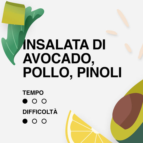 INSALATA DI POLLO, AVOCADO E PINOLI ⠀