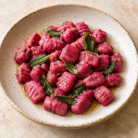 Gnocchi di barbabietola e ricotta