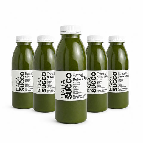 ESTRATTO DETOX + FIBRE 500 ml - 5 PZ - COLD PRESSED