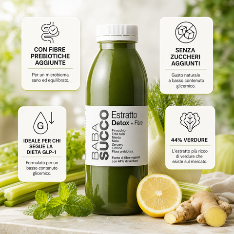 Estratto Detox + fibre | N°5 x 500 ml - Cold Pressed