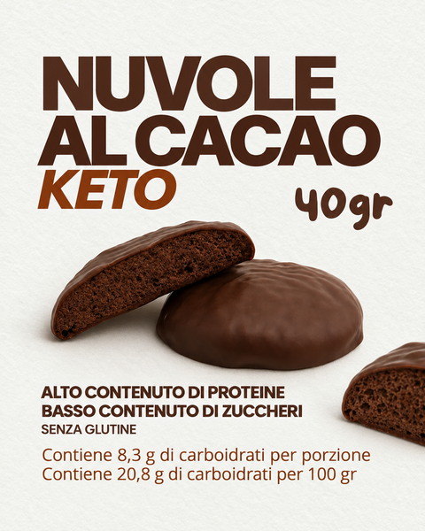 Nuvole al Cacao Keto | 40 g | Senza glutine