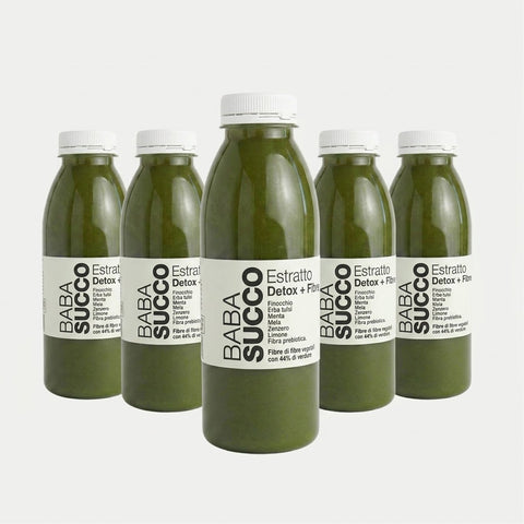 ESTRATTO DETOX + FIBRE 500 ml - 5 PZ - COLD PRESSED