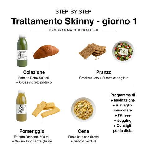Trattamento Skinny 6 giorni: Estratti + Prodotti proteici