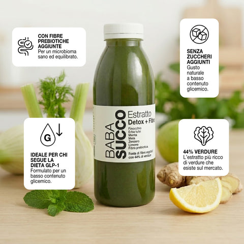 ESTRATTO DETOX + FIBRE 500 ml - COLD PRESSED