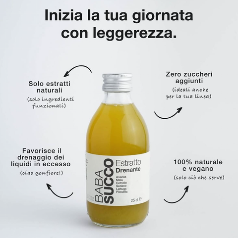 funzionalità estratto drenante 250 ml babasucco